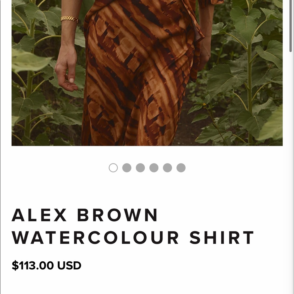 NWT DISSH SS22 - Alex Brown Watercolor Shirt and Midi skirt SOLDOUT!